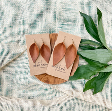 Load image into Gallery viewer, Distressed Leather Leaf Earrings