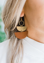 Load image into Gallery viewer, Half Moon Stacked Dangle Earrings