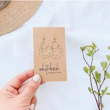 Load image into Gallery viewer, Brass Sunflower Earrings Acorn Home + Apparel