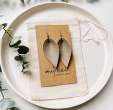 Load image into Gallery viewer, Distressed Leather Leaf Earrings