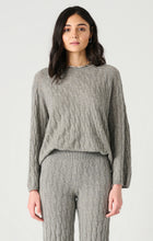 Load image into Gallery viewer, Grey cable knit sweater suit with pants. Dex