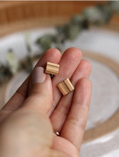 Load image into Gallery viewer, Olivewood Square Stud Earrings