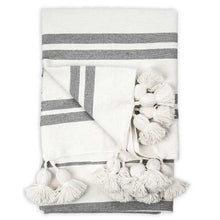 Load image into Gallery viewer, Pokoloko Moroccan Pom Blanket Pokoloko