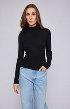 Load image into Gallery viewer, Gentle Fawn Wren black ribbed turtleneck long sleeve top.
