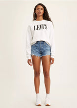 Load image into Gallery viewer, Levi&#39;s Canada 501 Original Short in medium blue with distressing and freyed edge Oxnard Athens
