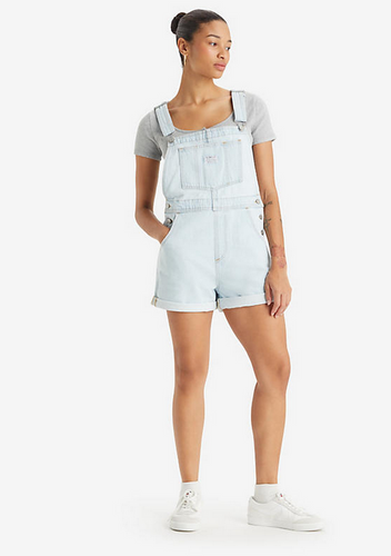 light blue shortall Levi's vintage Canada overalls shorts