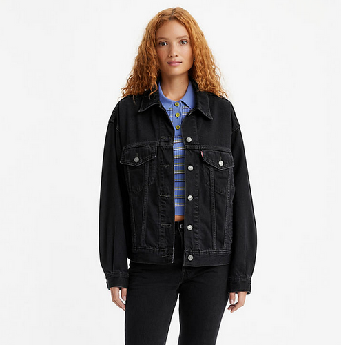 Levi's denim jacket washed black 90s trucker, Road Less Traveled.