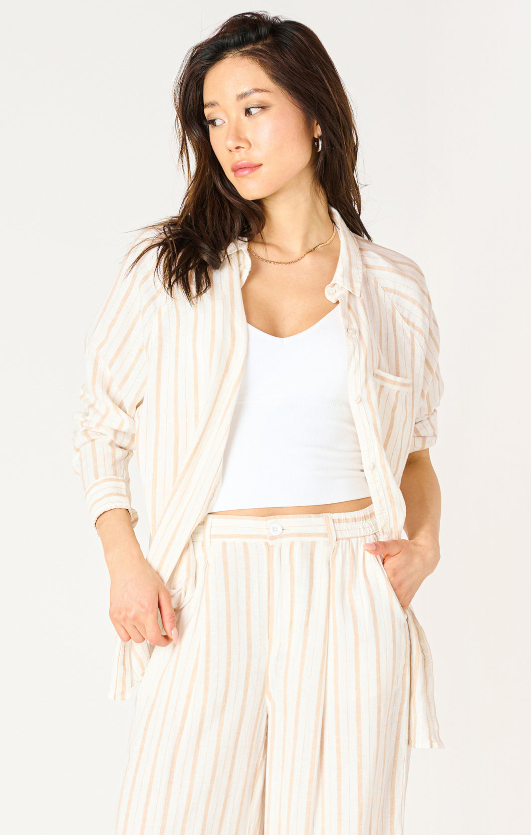 Jayda Stripe Linen Button Down