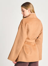 Load image into Gallery viewer, Camel Belted Shawl Collar Coat
