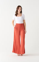 Load image into Gallery viewer, Canadian fashion, spring fashion, summer fashion, Dex, wide leg Pant, orange Pant, silk Pant, satin pant
