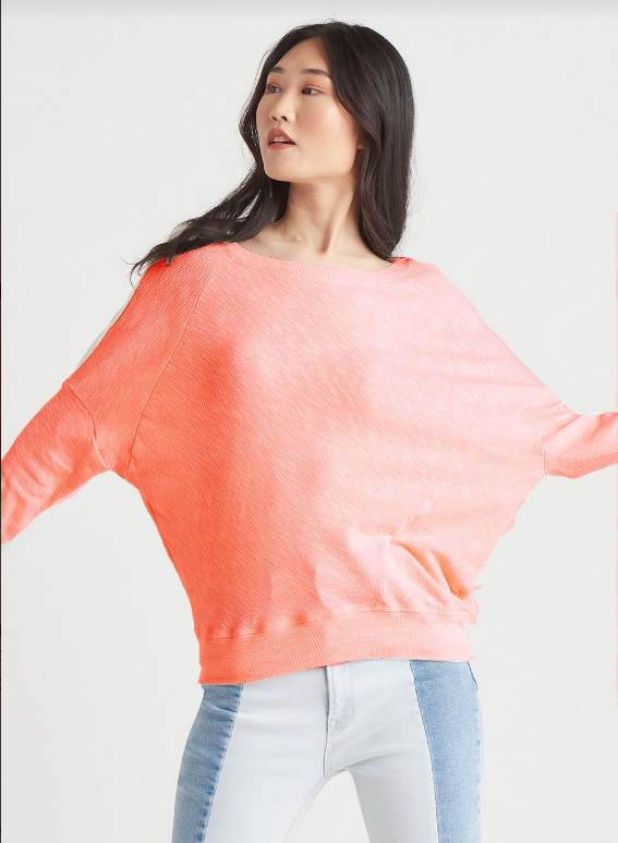 Drop Shoulder Coral Top