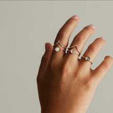 Load image into Gallery viewer, Chevron Stacking Ring - Hammered
