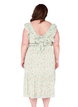 Load image into Gallery viewer, Mint Floral Ruffled Dress
