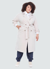 Load image into Gallery viewer, Double Breasted Knit Trench Jacket
